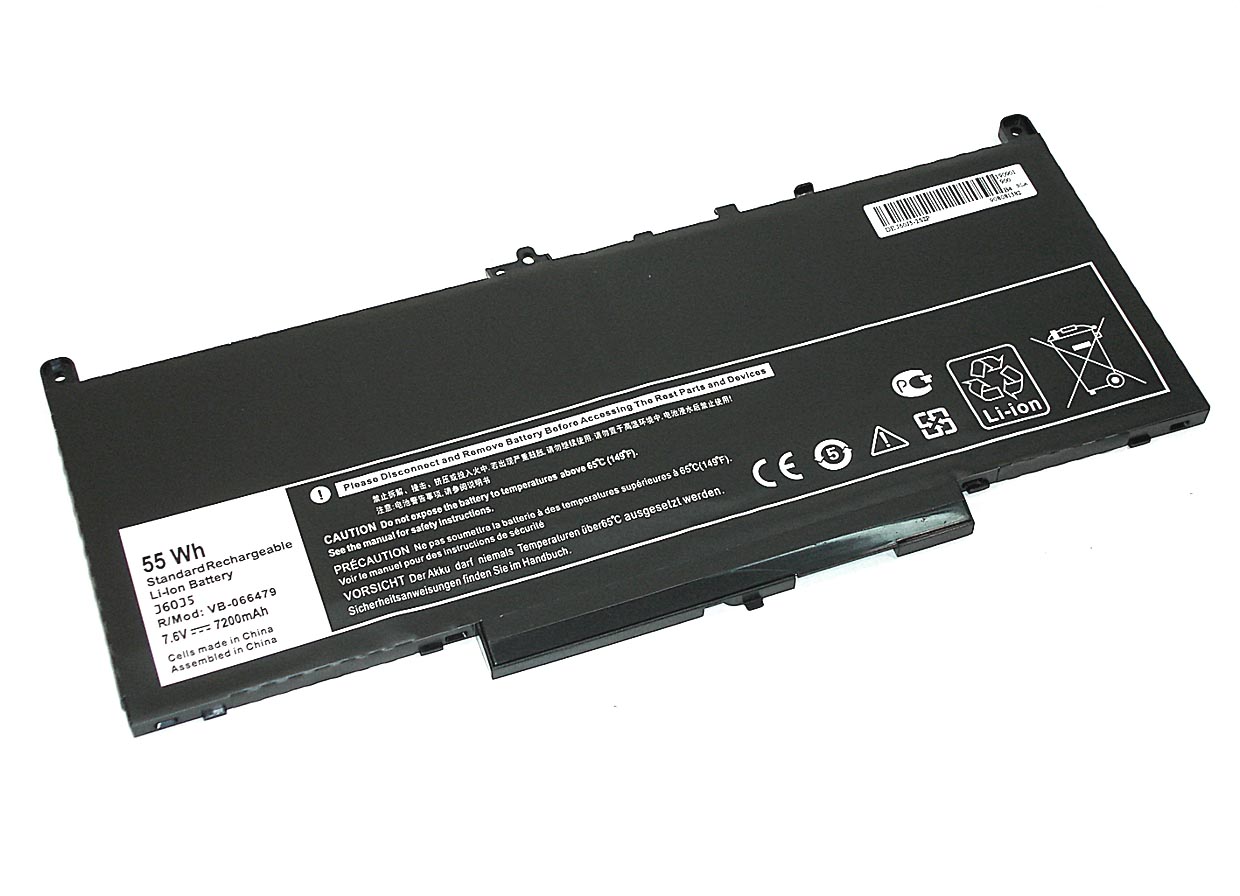 Аккумуляторная батарея для ноутбука Dell Latitude 12 E7270 E7470 (J60J5) 7.6V 6800mAh OEM
