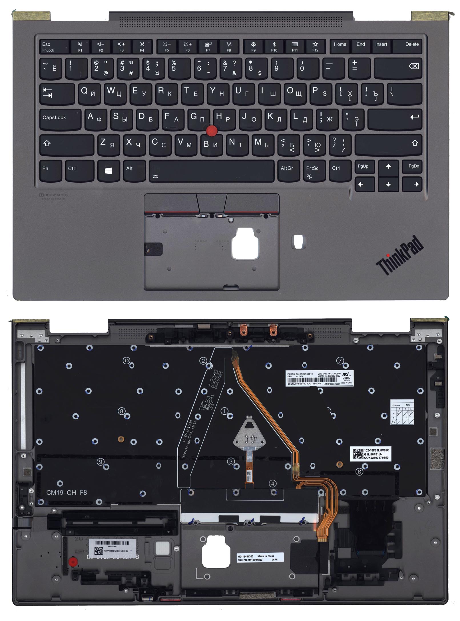 Топкейс для Lenovo Thinkpad X1 Yoga 4th Gen ver.2