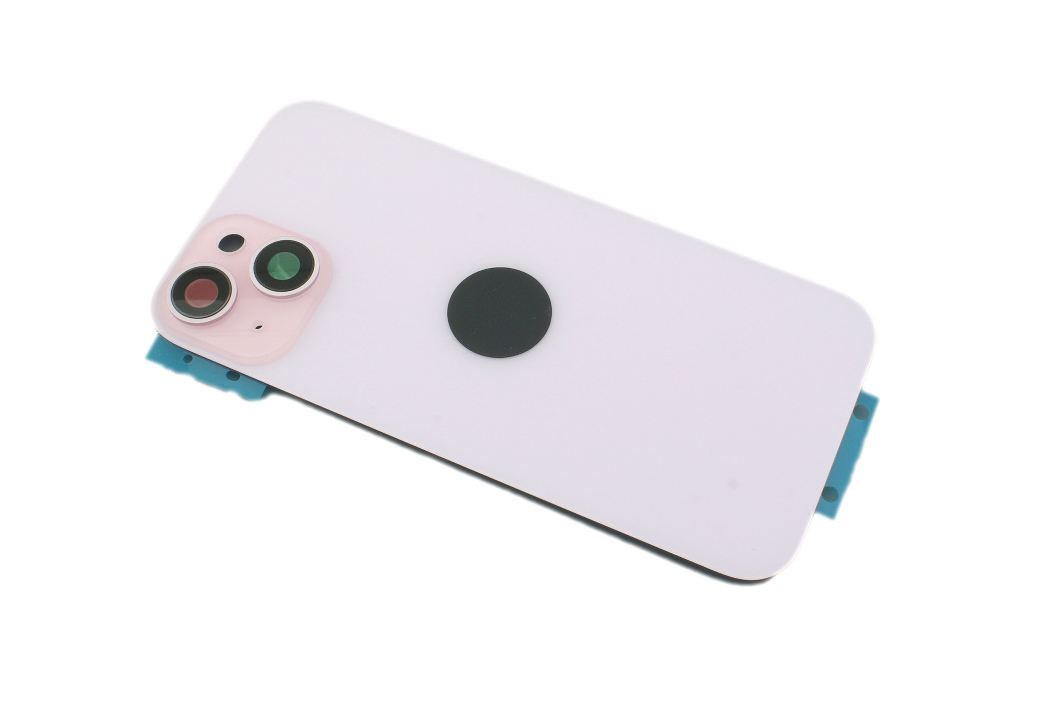 Задняя крышка (стекло) для iPhone 15 (A3090) в сборе со стеклом камеры розовая