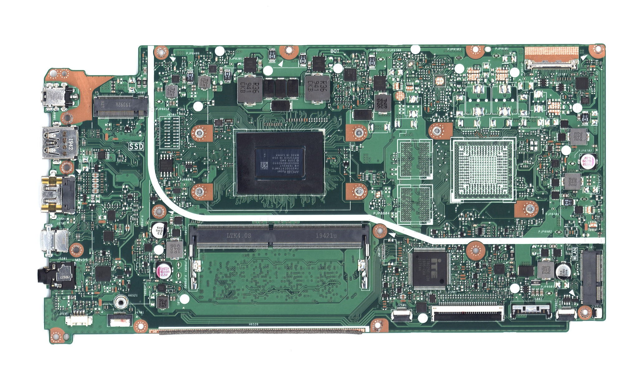Материнская плата для Asus X512DA 4G/R5-3500U 90NB0LZ0-R00020