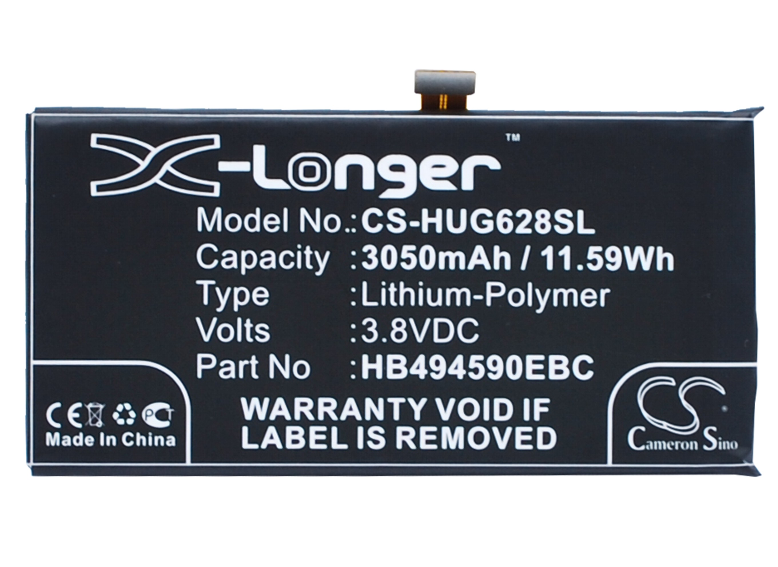 Аккумулятор CS-HUG628SL HB494590EBC для Huawei Honor 7  3.8V / 3050mAh / 11.59Wh