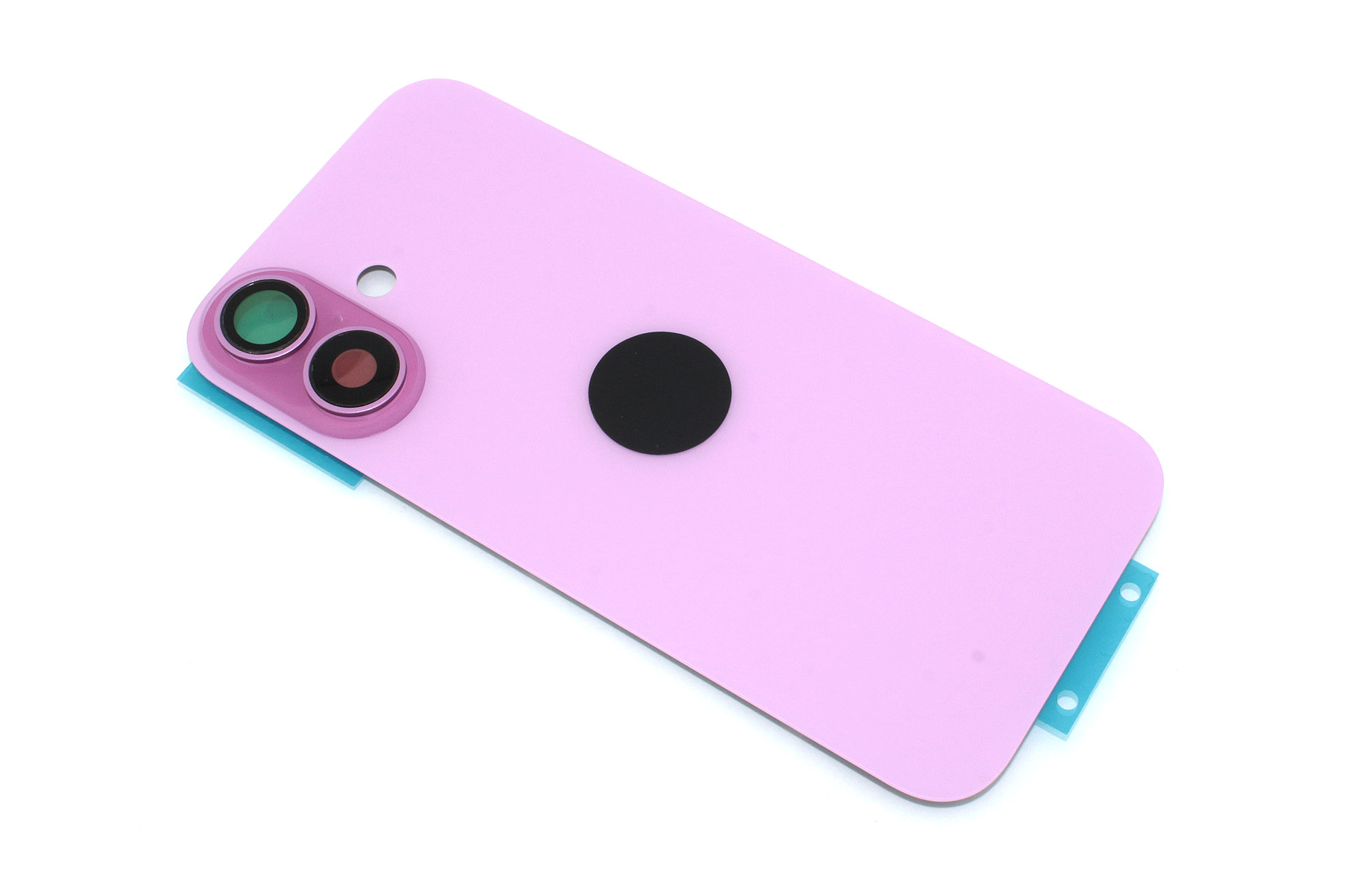 Задняя крышка (стекло) для iPhone 16 (A3287) в сборе со стеклом камеры розовая