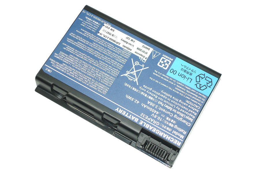 Аккумуляторная батарея для ноутбука Acer Aspire 5100 (BATBL50L6) 10.8-11.1V 5200mAh OEM черная