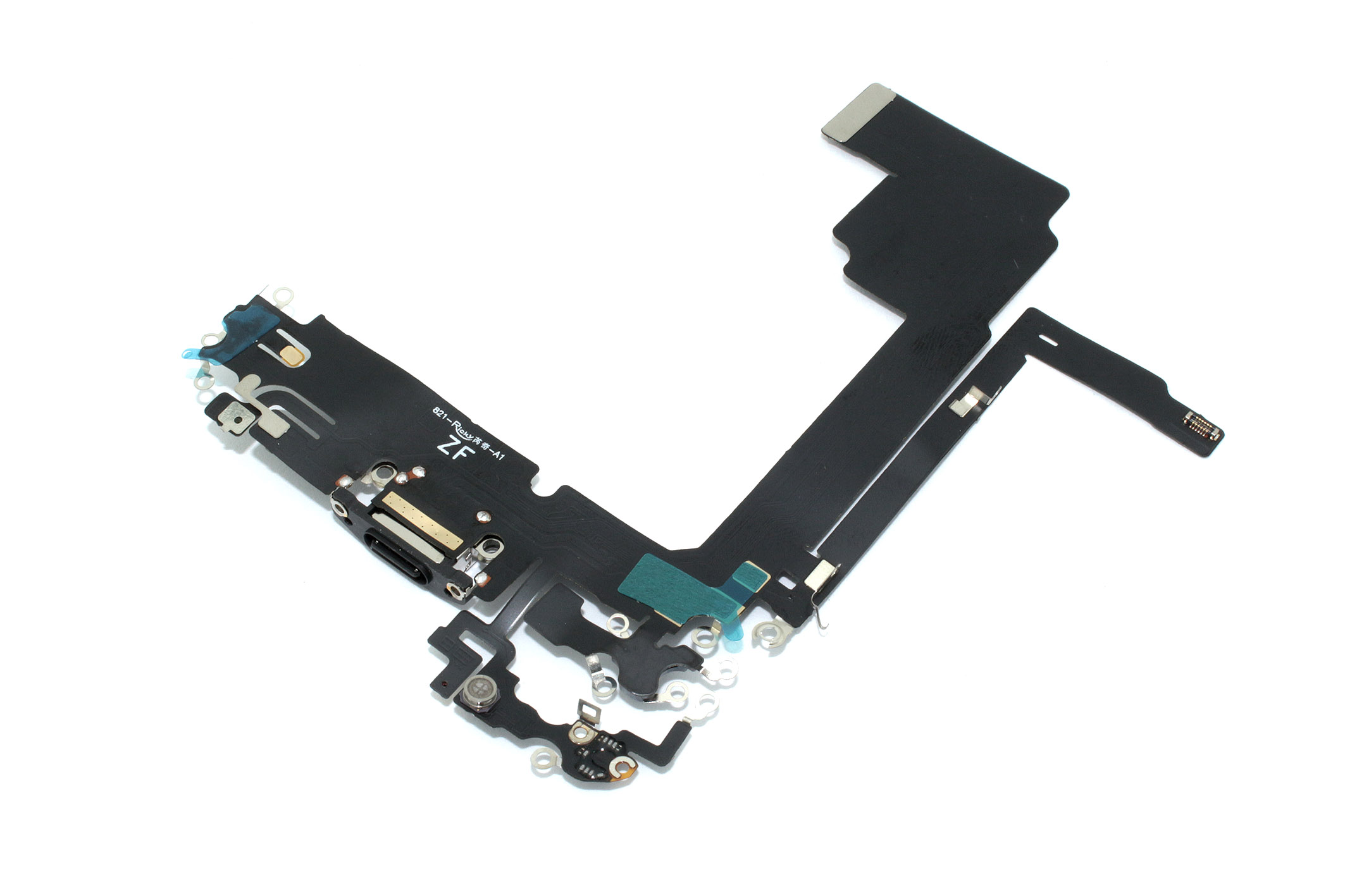 Шлейф с разъемом зарядки и микрофоном для iPhone 15 Pro Max (A3106), черный