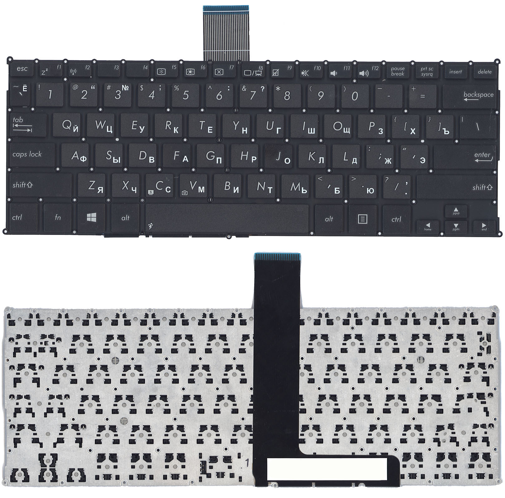 Клавиатура для ноутбука Asus F200CA F200LA F200MA X200 черная, без рамки, плоский Enter
