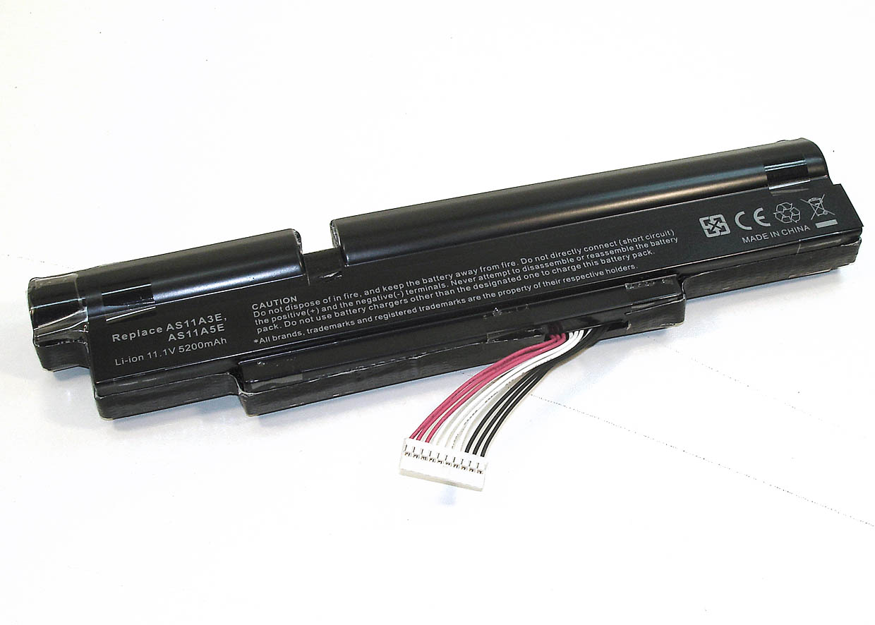 Аккумуляторная батарея для ноутбука Acer Aspire 3830 (AS11A3E) 11.1V 5200mAh OEM черная