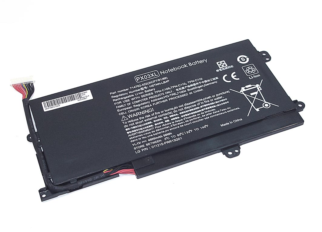 Аккумуляторная батарея для ноутбука HP Envy 14 (PX03-3S1P) 11.1V 50Wh OEM черная