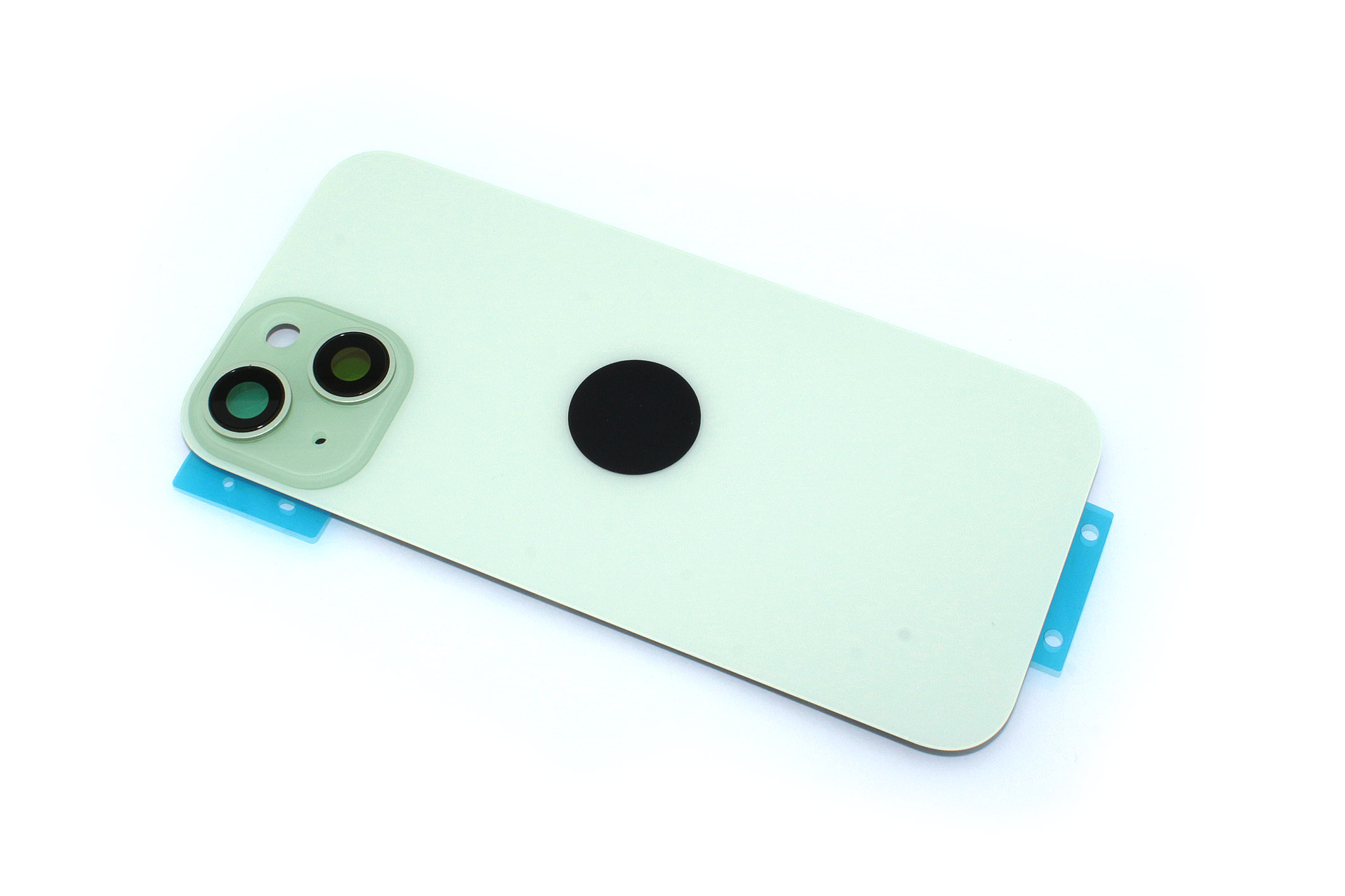 Задняя крышка (стекло) для iPhone 15 (A3090) в сборе со стеклом камеры зеленая
