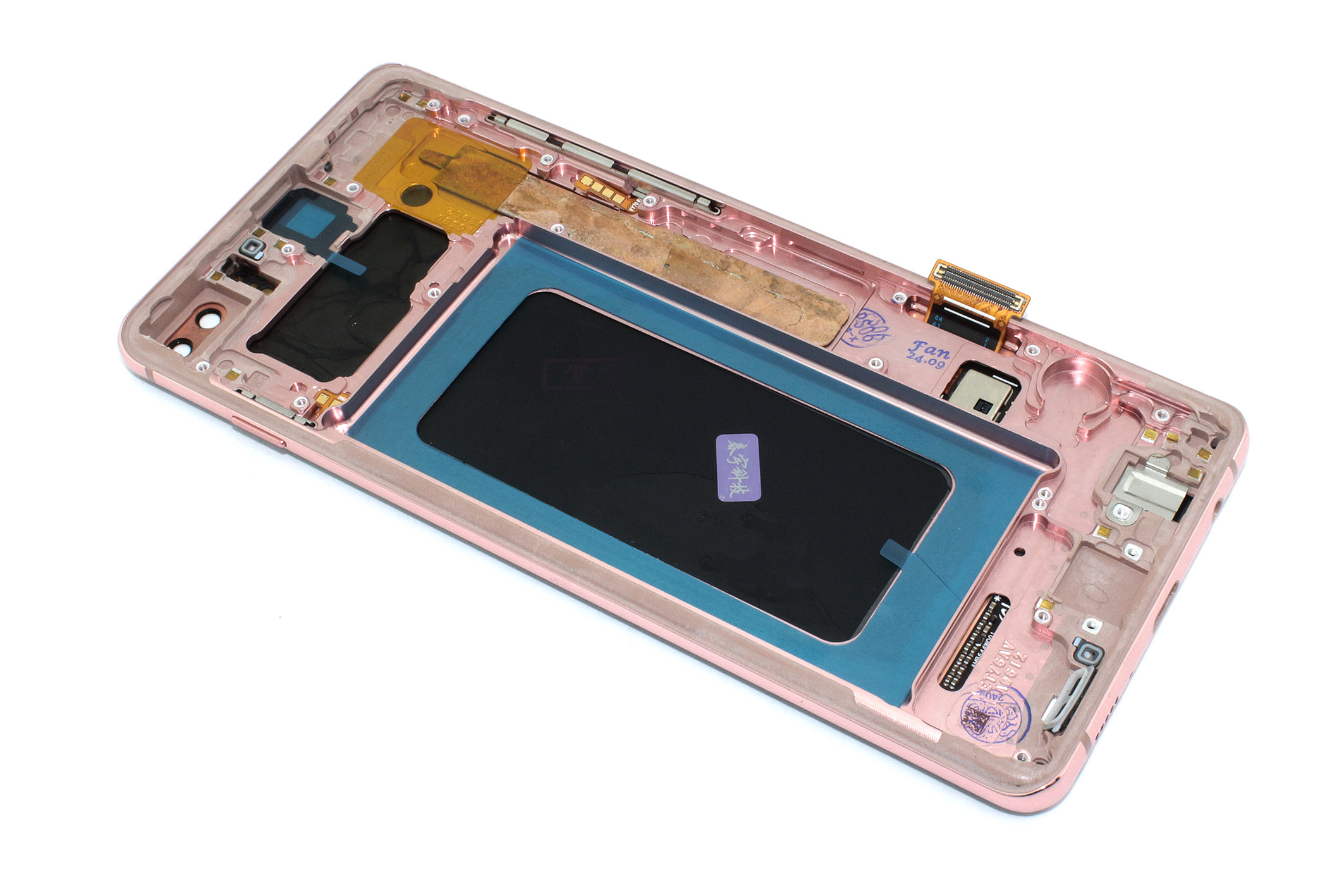 Дисплей для Samsung Galaxy S10 Plus SM-G975F в сборе с тачскрином и рамкой Pink Gold