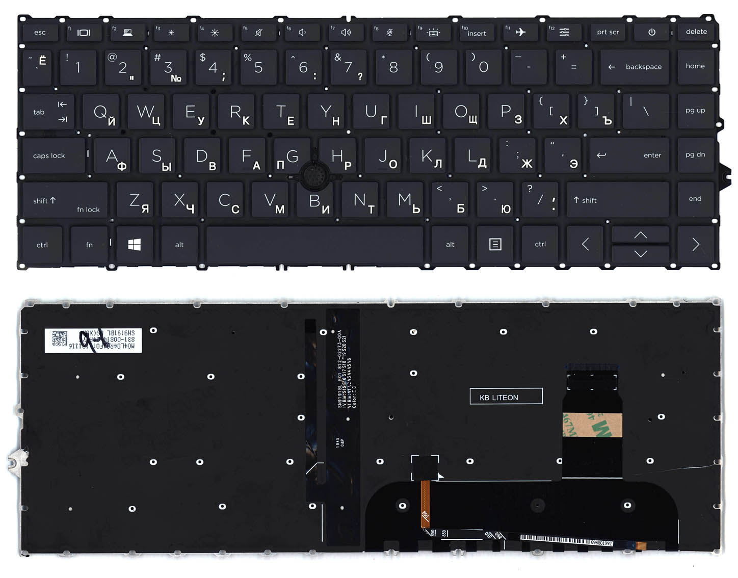 Клавиатура для ноутбука HP Elitebook 745 G7 745 G8 черная с подсветкой и указателем