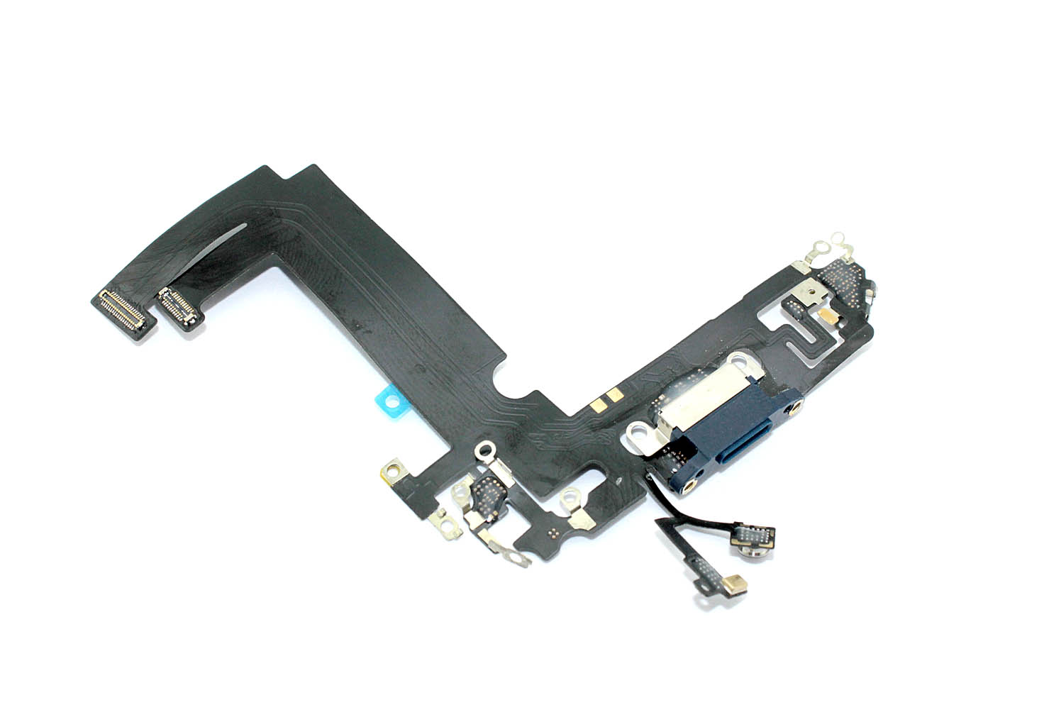Шлейф с разъемом зарядки и микрофоном для Apple iPhone 12 Mini синий