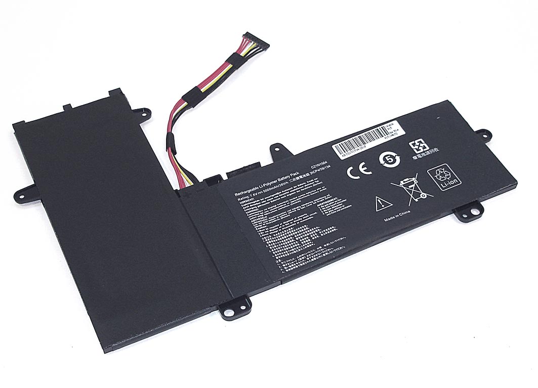 Аккумуляторная батарея для ноутбука Asus E205SA (C21N1504-2S1P) 7.6V 38Wh OEM черная