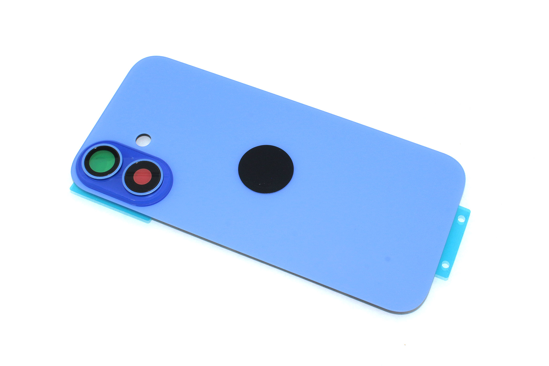 Задняя крышка (стекло) для iPhone 16 (A3287) в сборе со стеклом камеры голубая