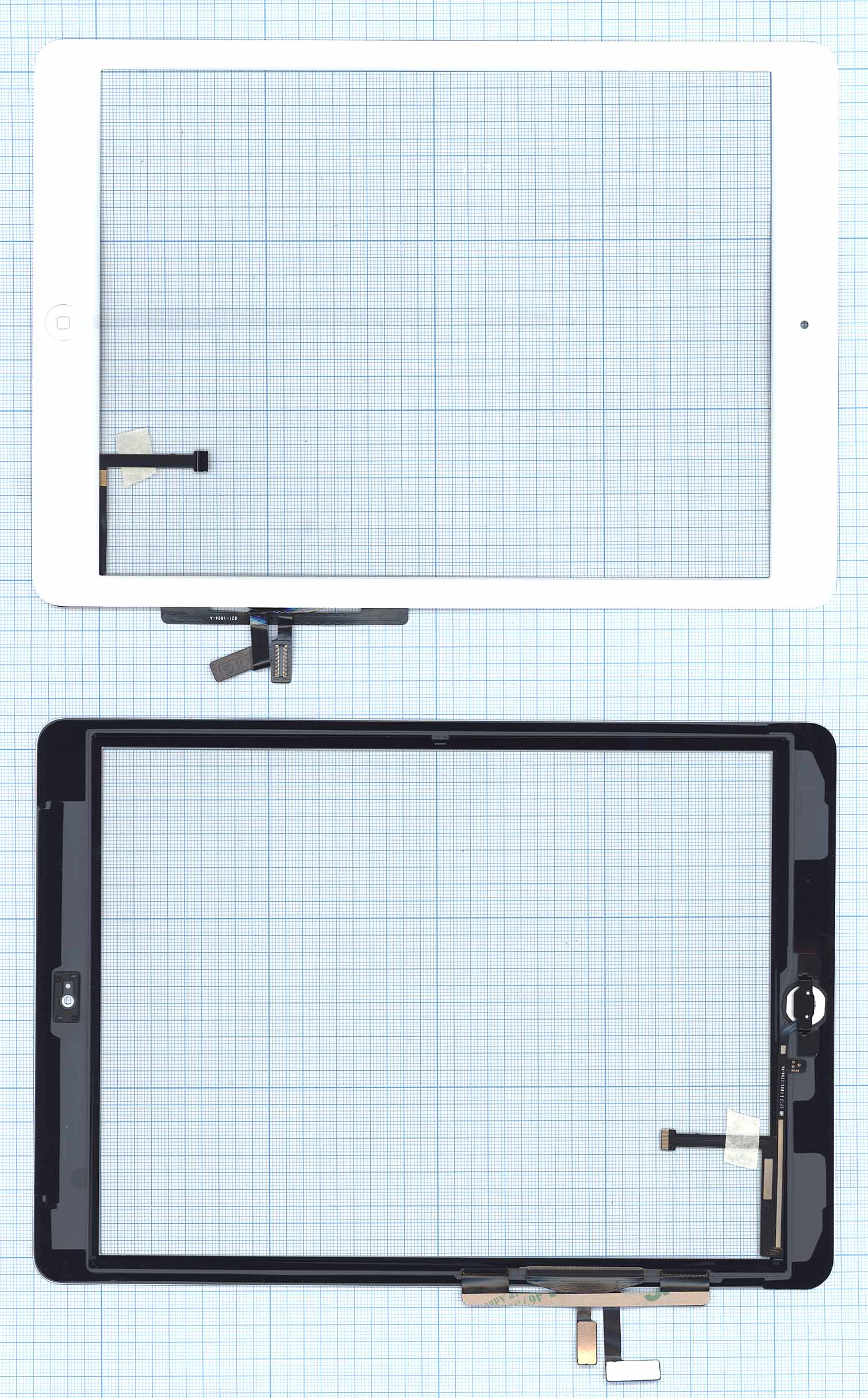 Тачскрин для iPad Air 1/5 2013/2017 (A1474/A1475/A1476/A1822/A1823) белый с кнопкой