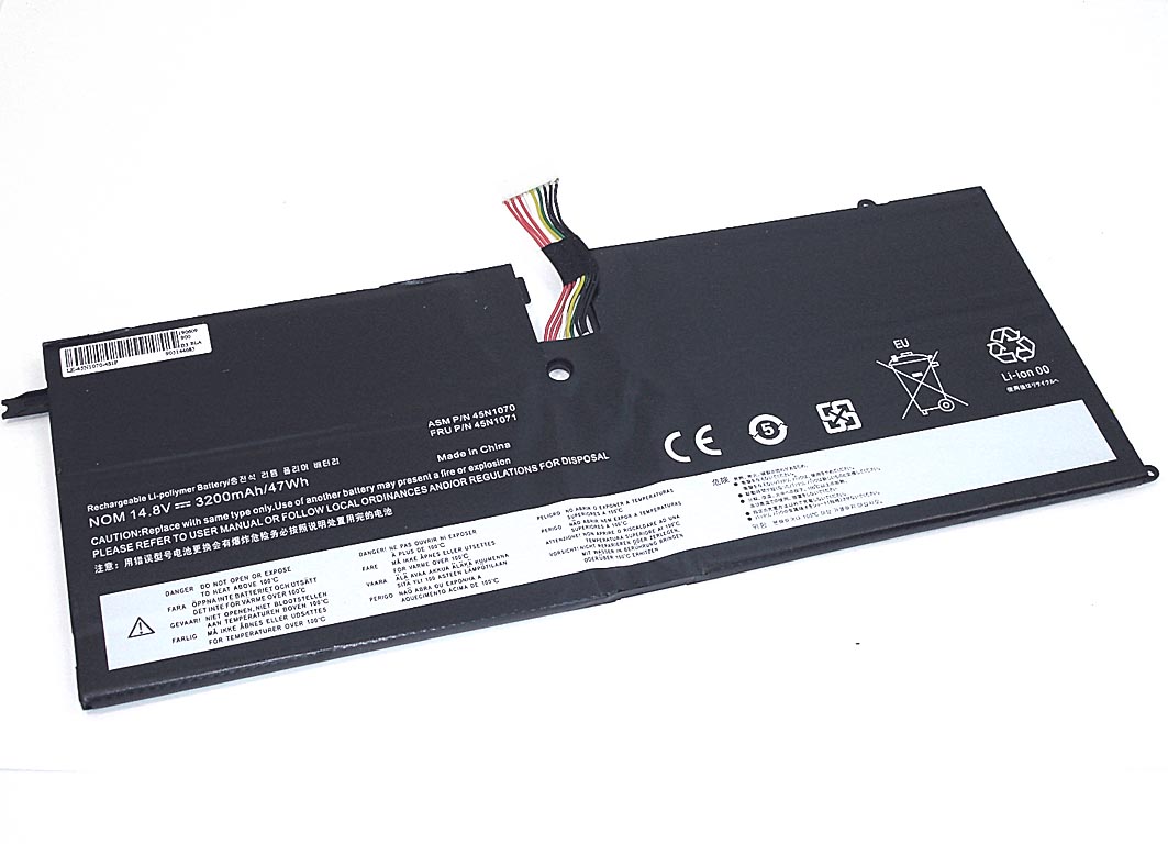 Аккумуляторная батарея для ноутбука Lenovo ThinkPad X1 (45N1070-4S1P) 14.8V 3200mAh OEM черная