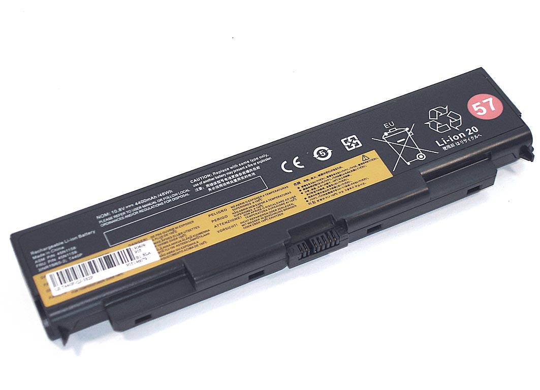 Аккумуляторная батарея для ноутбука Lenovo T440P (45N1145) 10.8V 4400mAh OEM черная