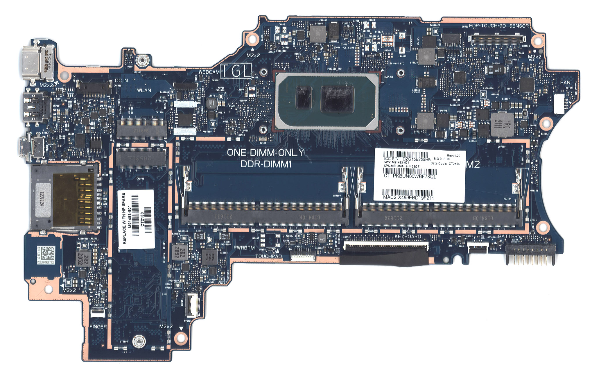 Материнская плата LAIKA-6050A3202801-MB-A02 (A2) HP Pavilion X360 14-DW 14M-DW 14T-DW I5-1135G7