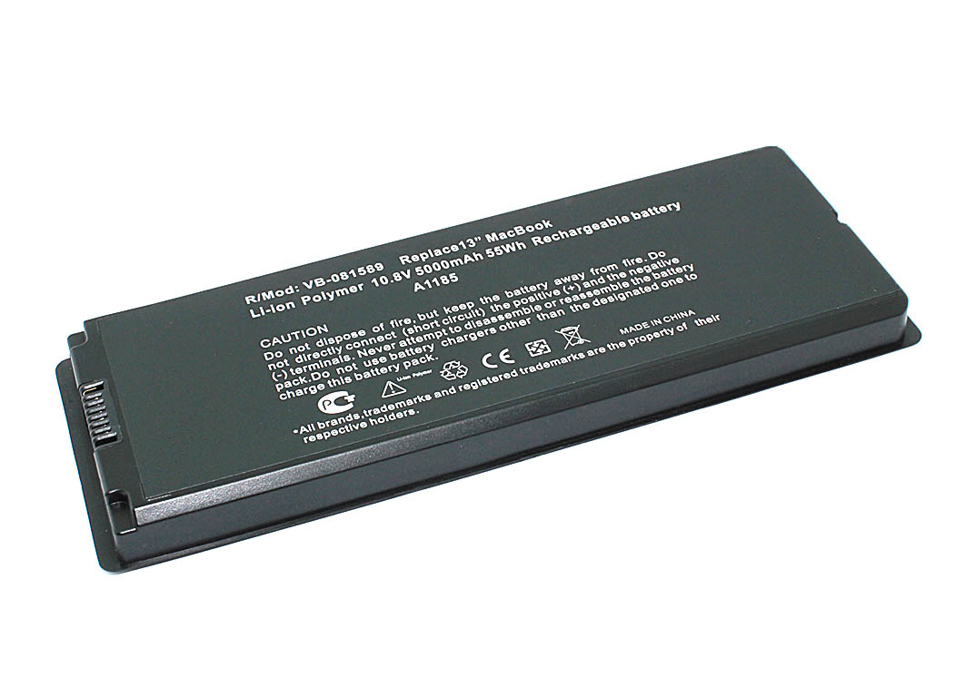 Аккумуляторная батарея для ноутбука Apple MacBook A1185 A1181 5000mAh черная OEM