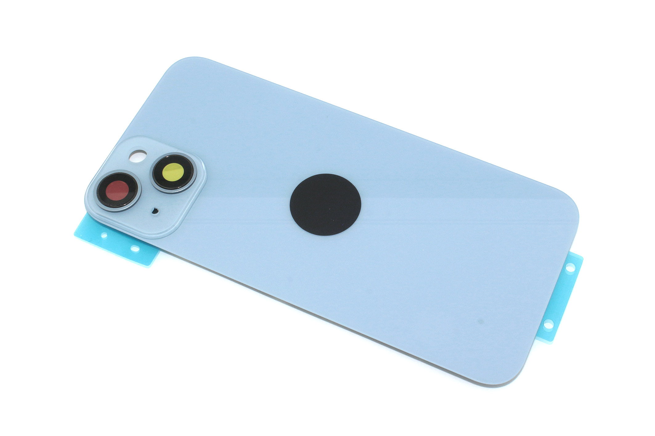 Задняя крышка (стекло) для iPhone 14 (A2883) в сборе со стеклом камеры синяя