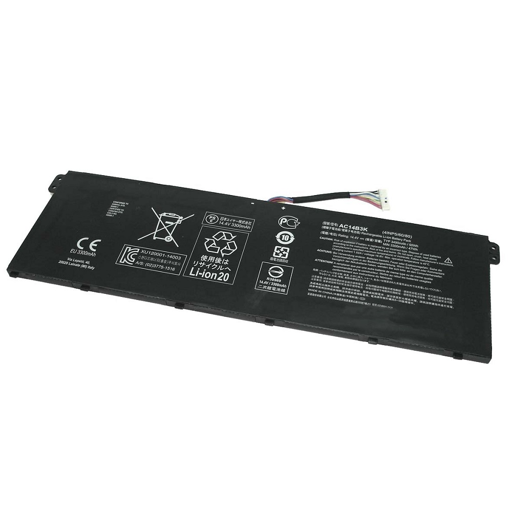 Аккумуляторная батарея для ноутбука Acer CB3-531 15.2V 3300mAh 48Wh AC14B3K (4INP5/60/80)