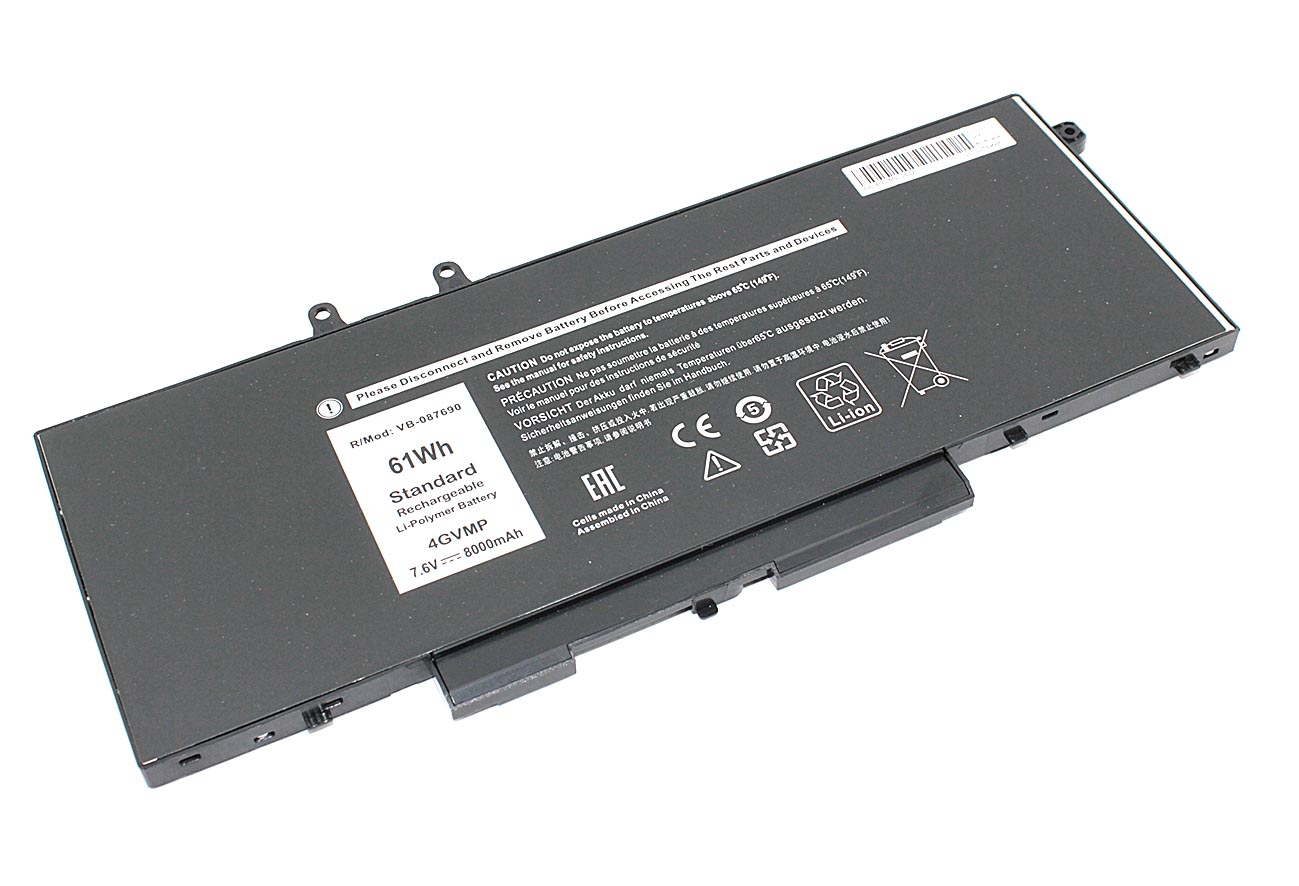 Аккумуляторная батарея для ноутбука Dell Latitude 5400 5401 5500 (4GVMP) 7.6V 8000mAh OEM