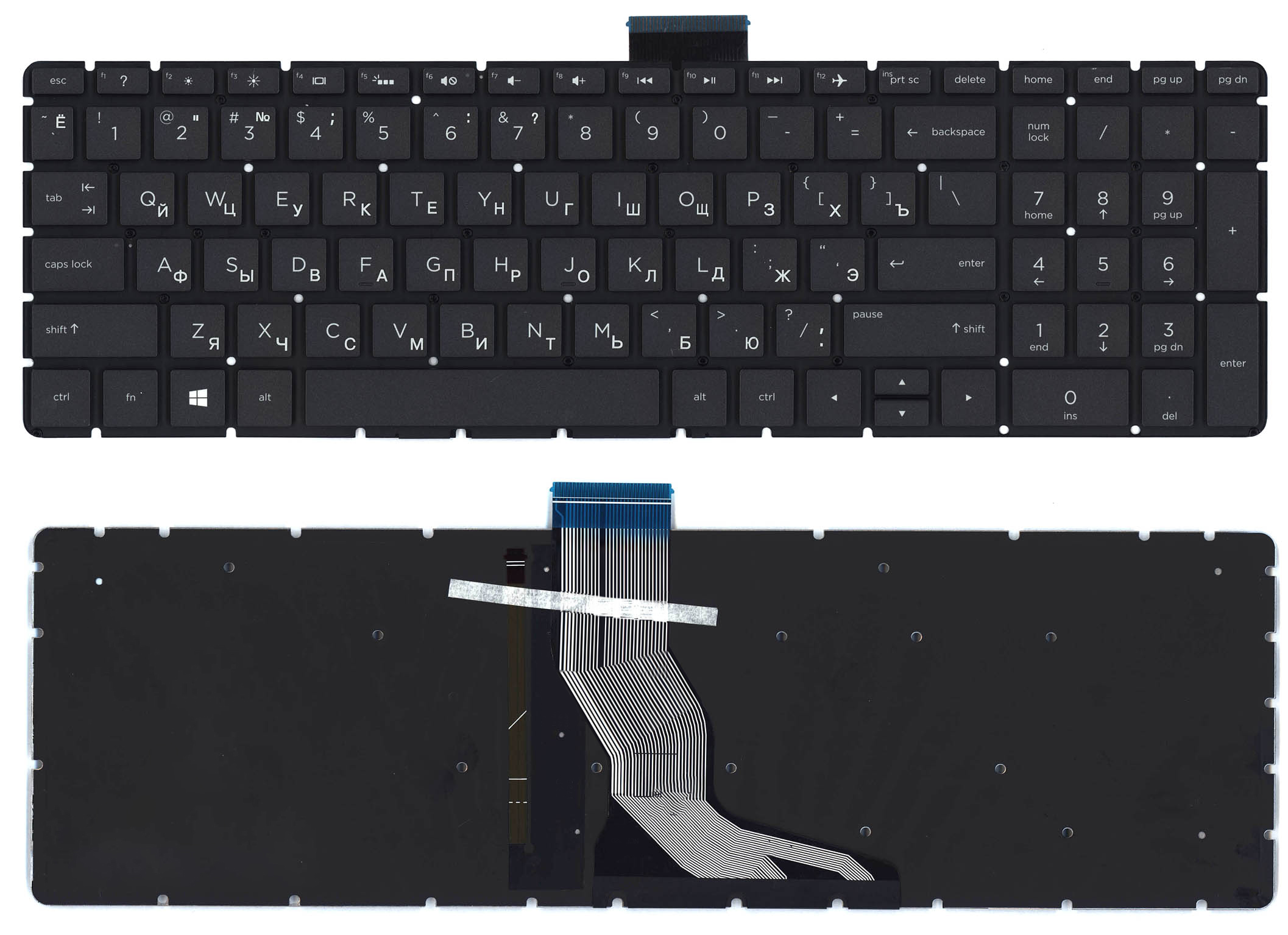 Клавиатура для ноутбука HP 15-BW 250 G6 черная с подсветкой