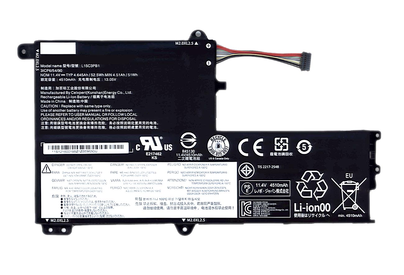 Аккумуляторная батарея для ноутбука Lenovo Ideapad Flex 4 1470 (L15L3PB0) 11.4V 4610mAh
