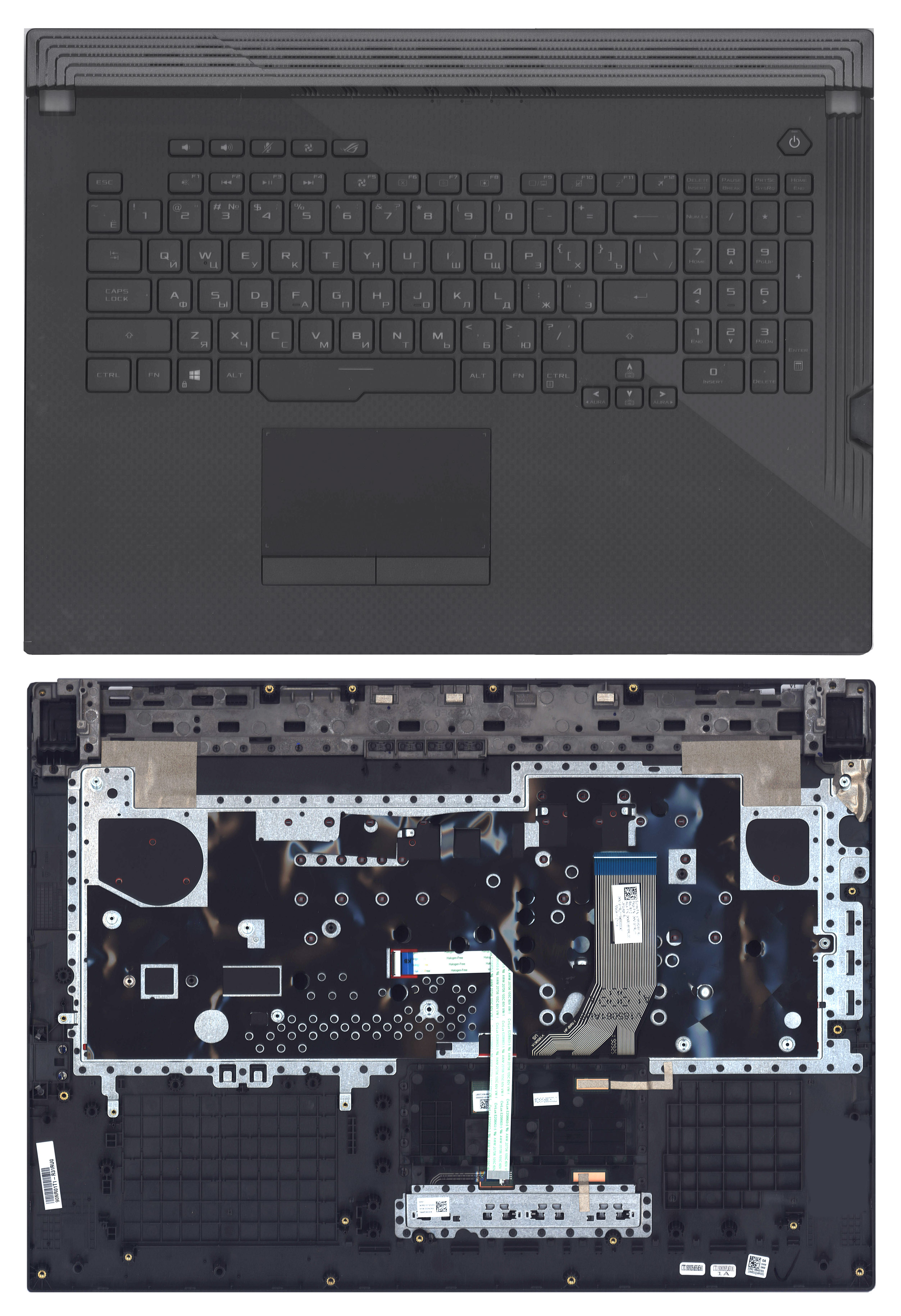 Топкейс для Asus G731GW G731GV черный с подсветкой