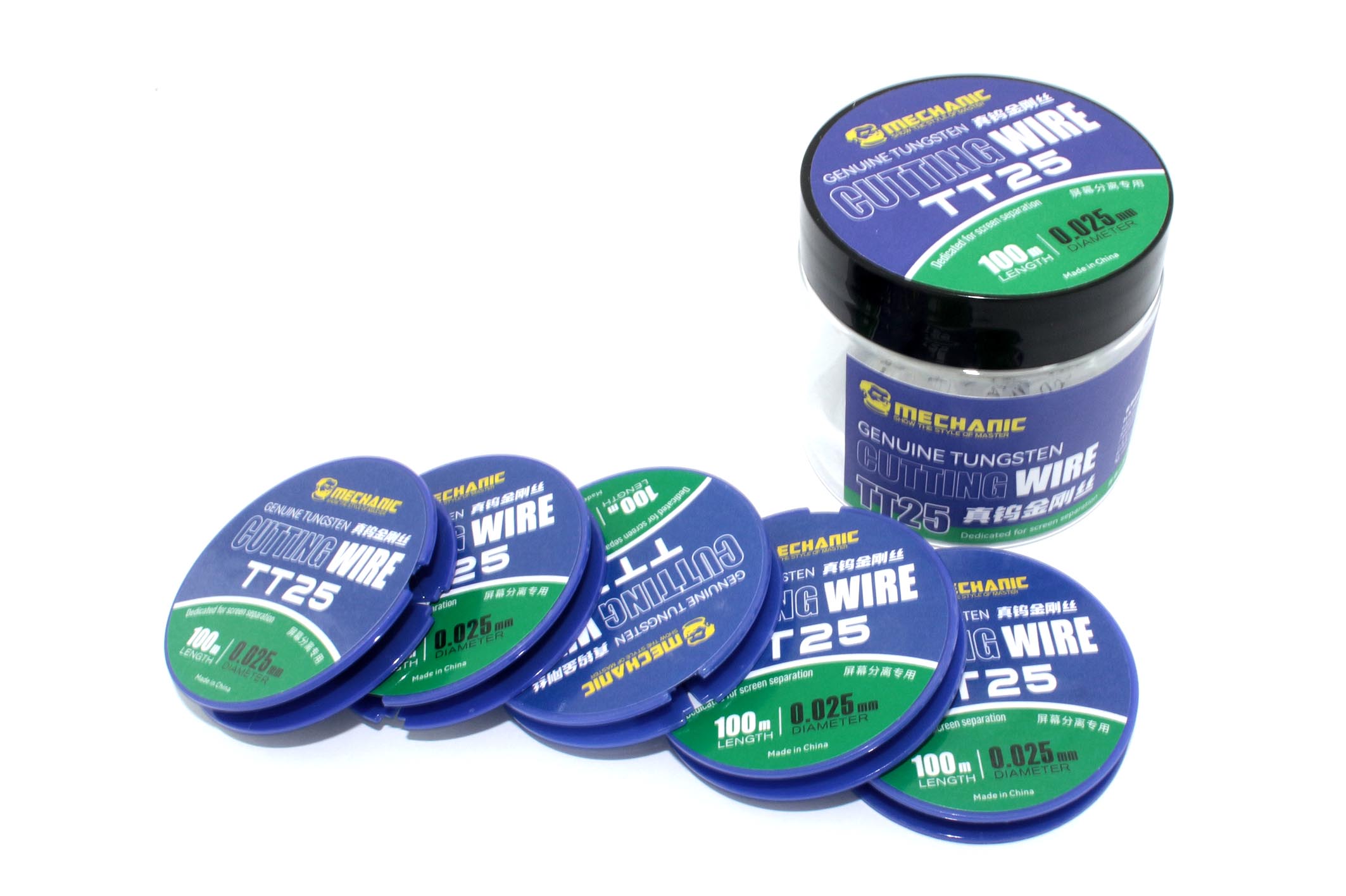 Леска (струна) Mechanic Genuine Tungsten Cutting Wire TT25 0,025 мм 100м 5шт. в банке