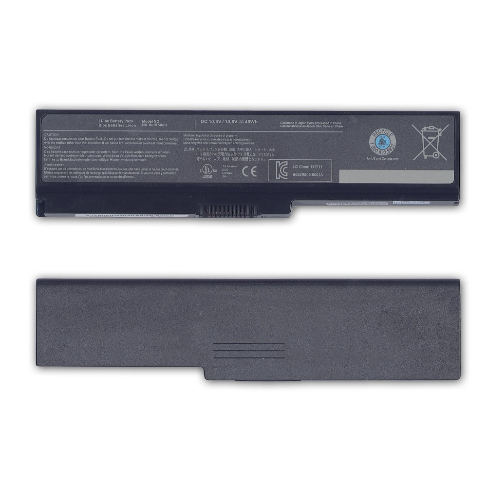 Аккумуляторная батарея для ноутбука Toshiba Satellite L750 (PA3817U-1BRS) 48Wh черная