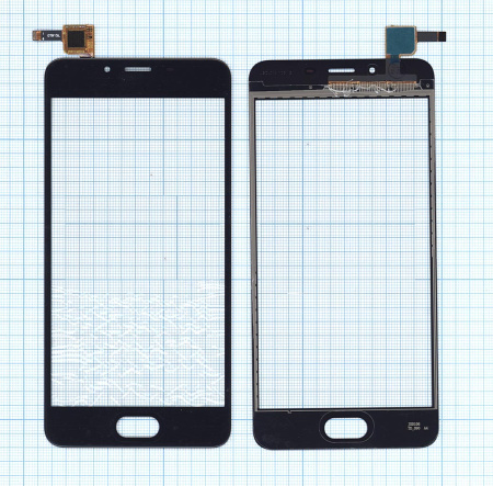 Сенсорное стекло (тачскрин) для Meizu U10 черное