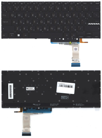 Клавиатура для ноутбука Asus vivobook 14 m1402ia черная с подсветкой