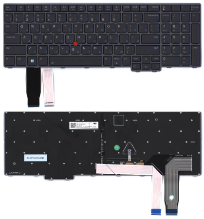 Клавиатура для ноутбука Lenovo Thinkpad P16s T16 gen1 серая с подсветкой