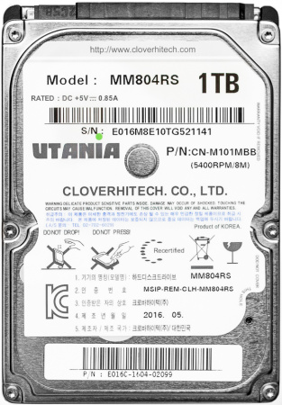 Жесткий диск HDD 2,5" 1TB UTANIA MM804RS