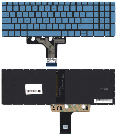 Клавиатура для ноутбука HP 17-CN 17-CP синяя