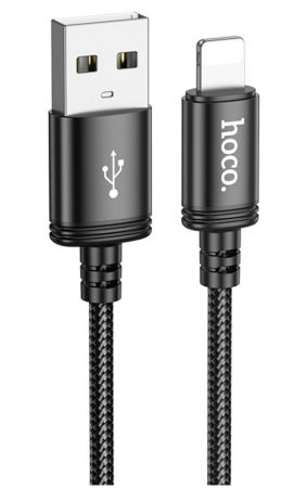 Кабель USB HOCO X89 Wind USB-Lightning, 2.4А, 1м, черный