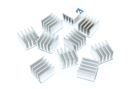 Аллюминиевый радиатор 14х14х10 мм с термоскотчем 3M 9448A 10 шт