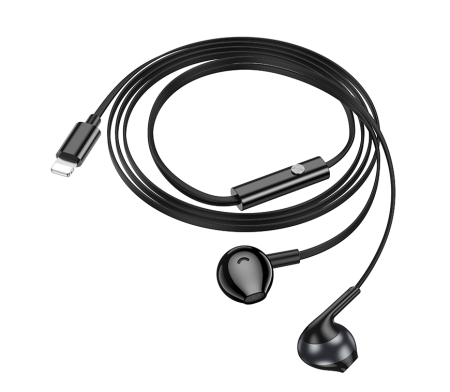 Проводные наушники HOCO M115 Sagacious, Lightning, 1.2 м, черный