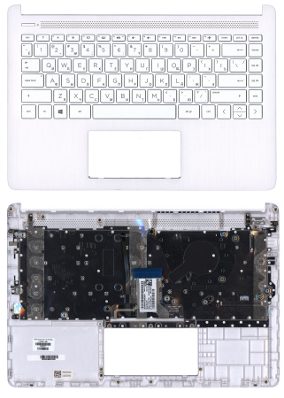 Топкейс для HP 14S-DQ 14S-FQ белый с подсветкой