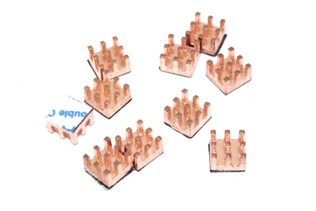 Медный радиатор 6х6х4 мм с термоскотчем 3M 9448A 10 шт