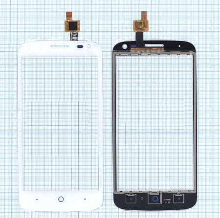 Сенсорное стекло (тачскрин) для ZTE Blade Q Lux белое 